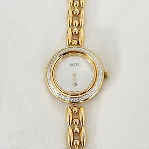 gucci vintage watch interchangeable gold diamond bezel ONLY